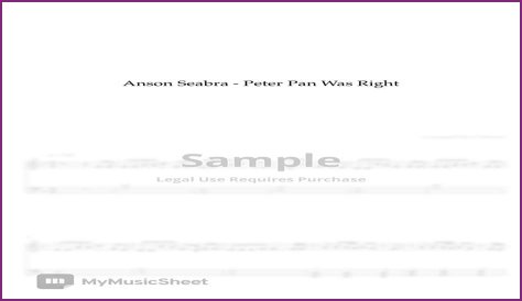 Lyrics & Translations of Peter Pan by Anson Seabra